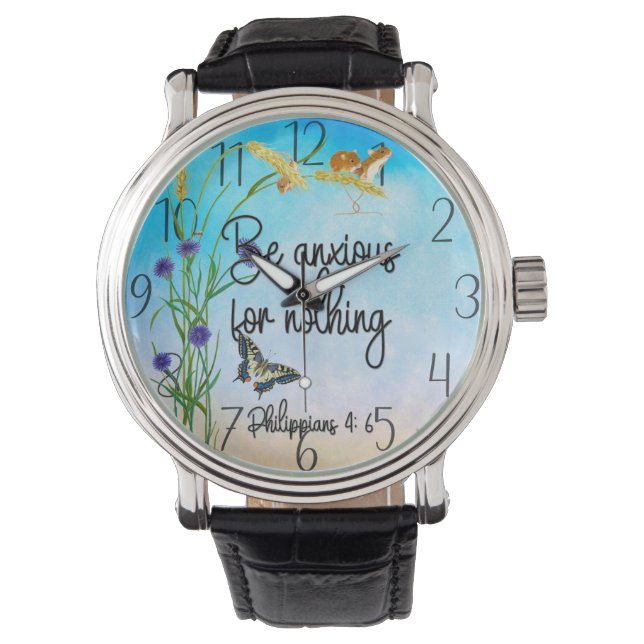 Be anxious for nothing Philippians 4:6 Watch (Front)