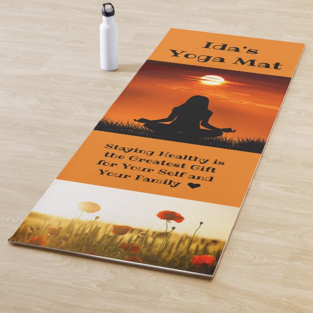Be at Peace Custom Name and Photo Yoga Mat (In Situ)