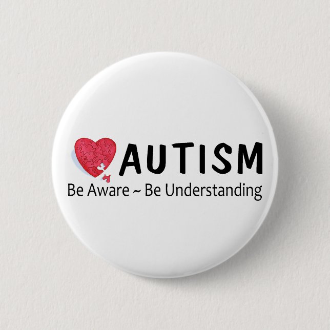 Be Aware Be Understanding (P Hrt) Pinback Button (Front)