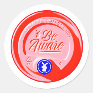 Be aware Dutch bros capsule red pink Classic Round Sticker