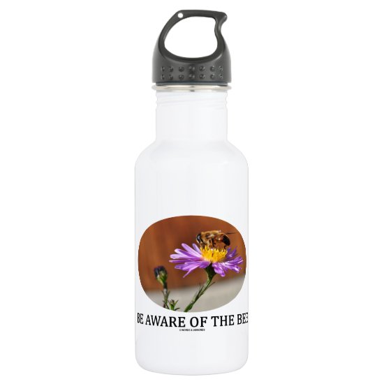 Be Aware Of The Bee (Bee On A Flower) Water Bottle