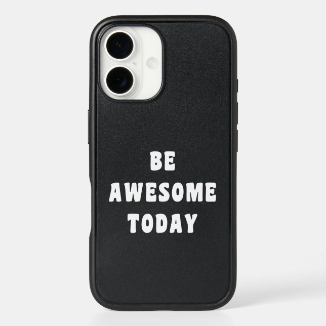 Be Awesome Inspirational Quote Simple Black White Otterbox iPhone Case (Back)