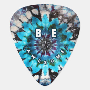 Be Awesome Tie Dye Design Guitar Pick