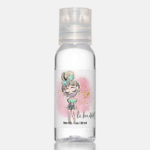 Be Beautiful and Stay Safe  Blonde Pixie in Mask Hand Sanitizer