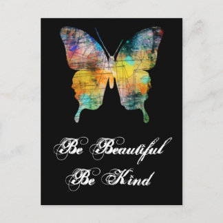 Be Beautiful, Be Kind Butterfly Postcard