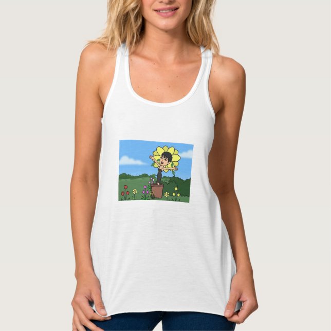 Be Beautiful Like a Flower Tank Top (Front)