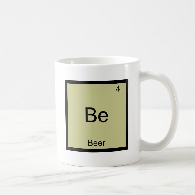 Be - Beer Funny Chemistry Element Symbol T-Shirt Coffee Mug (Right)