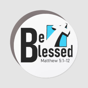 Be Blessed With Cross & Scripture Car Magnet