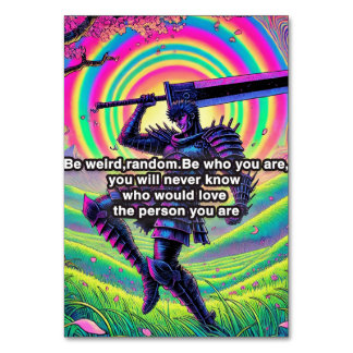 "Be bold, be you" High-quality table number card