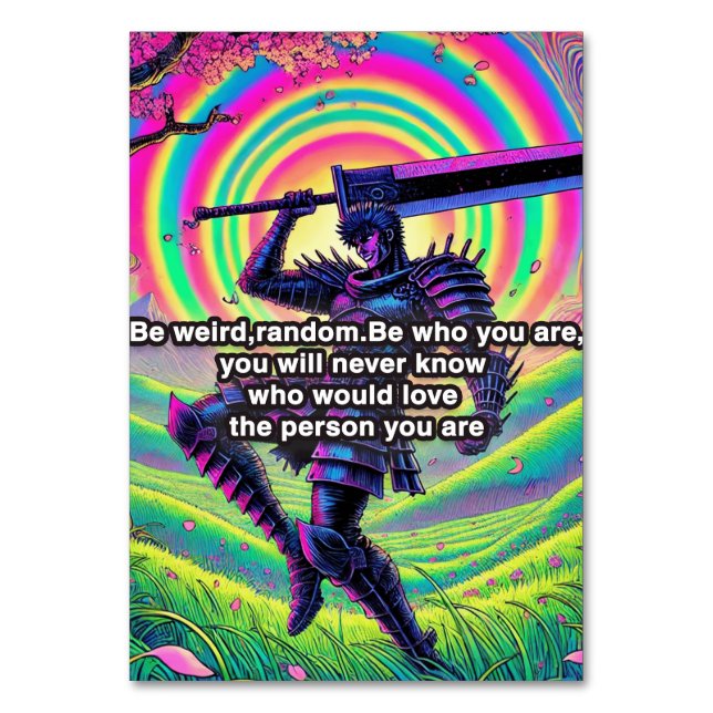 "Be bold, be you" High-quality table number card (Front)