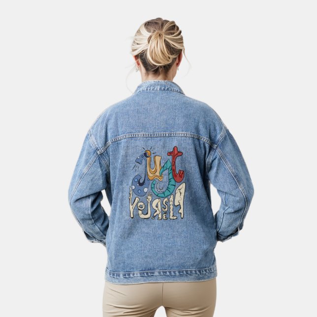 Be Bold, Be You: Just Be Yourself Denim Jacket (Model)