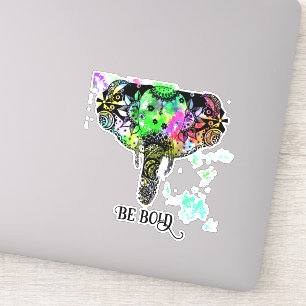 Be bold boho mandala elephant sticker