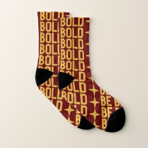 Be Bold Maroon  Gold Bold All_Over_Print Socks