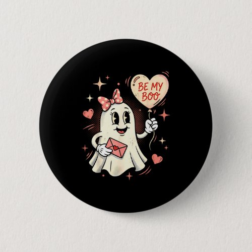 Be boo ghost heart balloon valentine love letter button