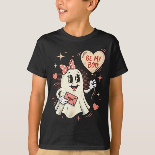 Be boo ghost heart balloon valentine love letter T-Shirt