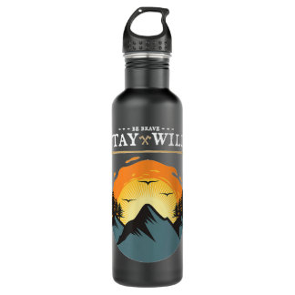 Be Brave and Stay Wild. Vintage Retro Style Outdoo Stainless Steel Water Bottle
