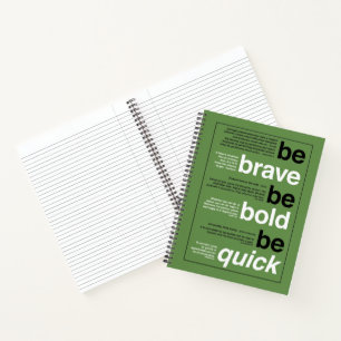 Be Brave. Be Bold. Be Quick. Your Color Choice Notebook