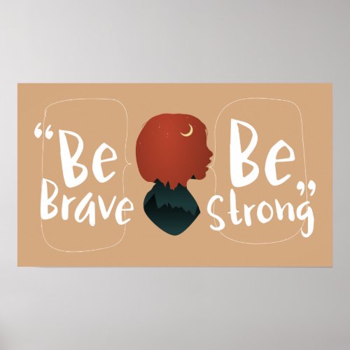 Be Brave Be Strong  Inspiration Motivation Poster