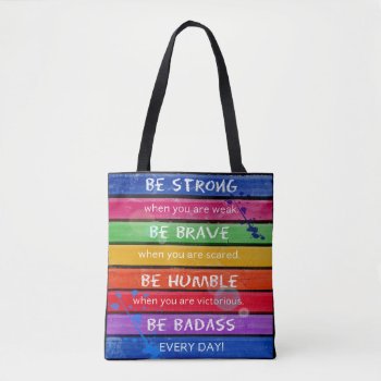 Be Brave. Be Strong.- Rainbow - Handbag by RMJJournals at Zazzle