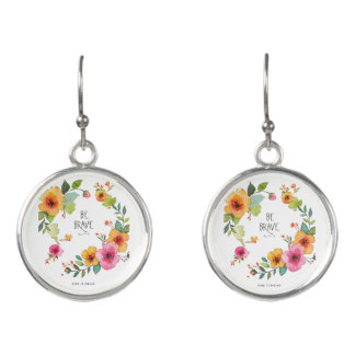 Be Brave Floral Earrings