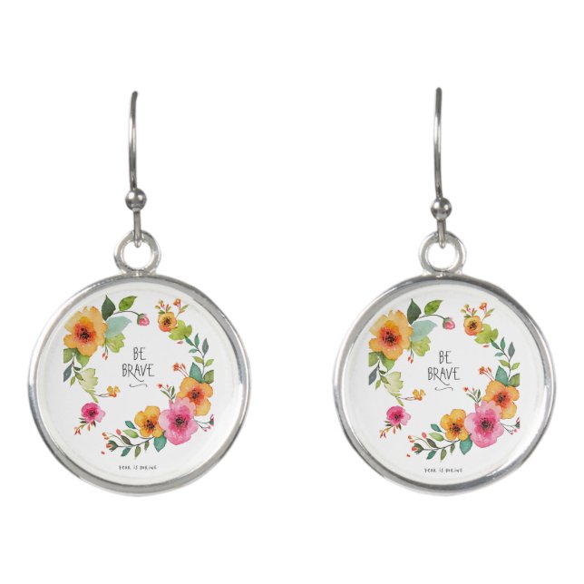 Be Brave Floral Earrings (Front)
