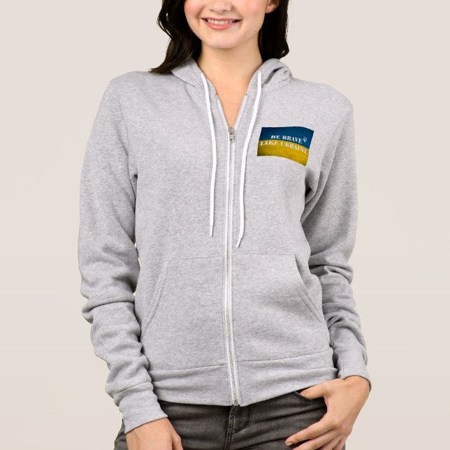 Be brave like Ukraine textured quote Hoodie (Front)