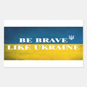Be brave like Ukraine textured quote Rectangular Sticker