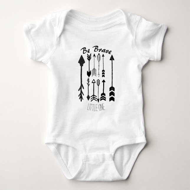 Be Brave Little One Collage of Arrows Baby Boy Baby Bodysuit (Front)