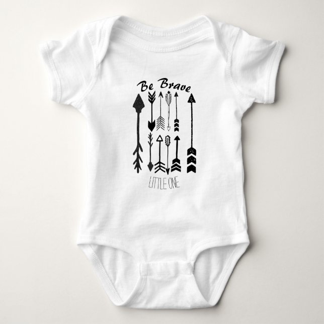 Be Brave Little One Collage of Arrows Baby Boy Bodysuit (Front)