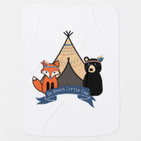 Be Brave Little One Woodland Baby Blanket