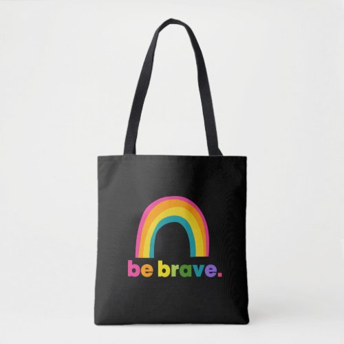 Be Brave Rainbow Tote in Black