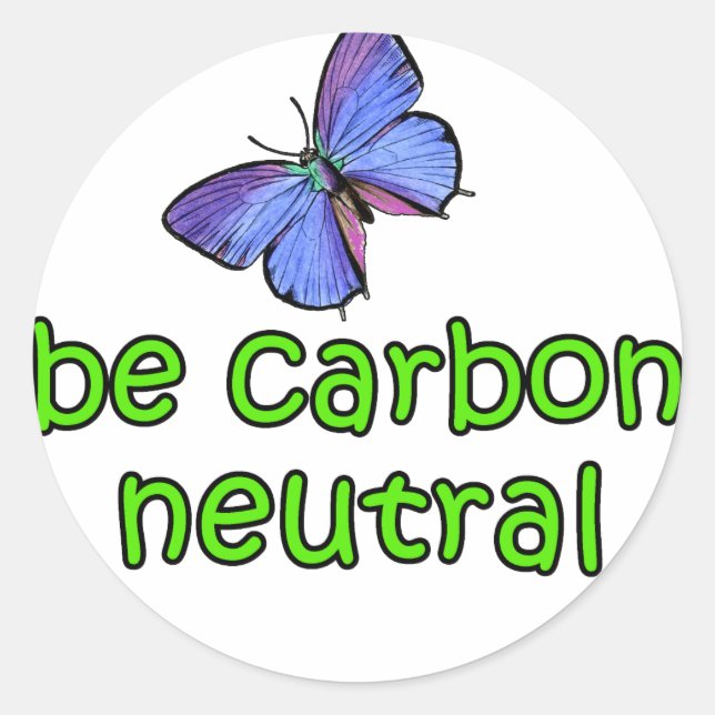 Be Carbon Neutral Classic Round Sticker (Front)