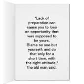 "Be careful who you blame." Cards (Inside (Right))