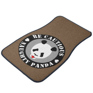 Be Cautious Naught Panda Car Floor Mat