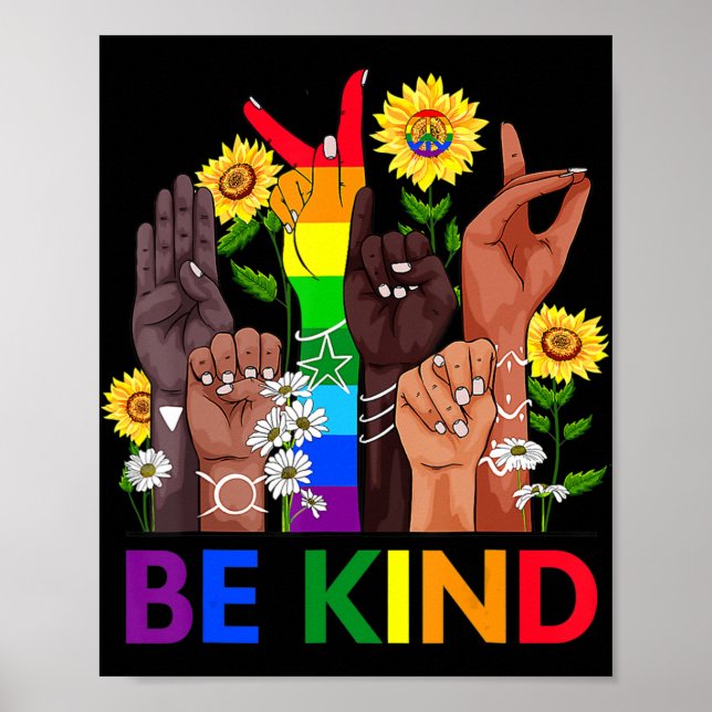 Be child Sign Language Hand Talking LGBTQ Gay Les  (Front)