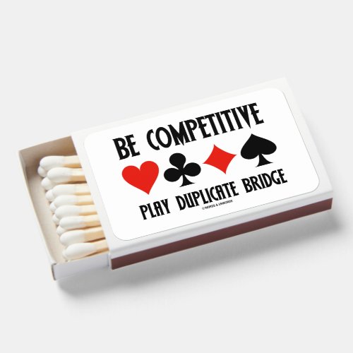 Be Competitive Play Duplicate Bridge Card Suits Matchboxes