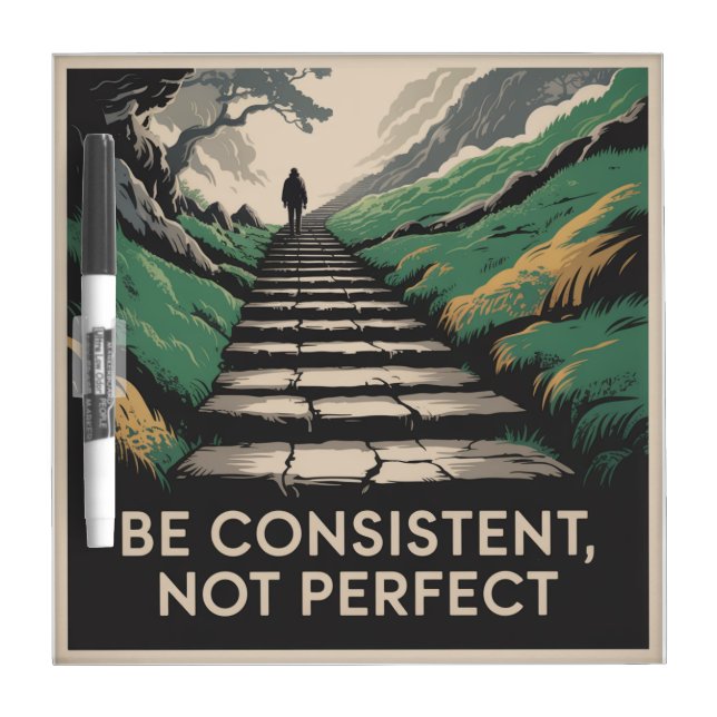 Be Consistent, Not Perfect Dry Erase Board (Front)