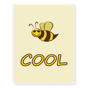 Be Cool, Bee Gifts ,I Love Bee, Beekeeping Gift Temporary Tattoos