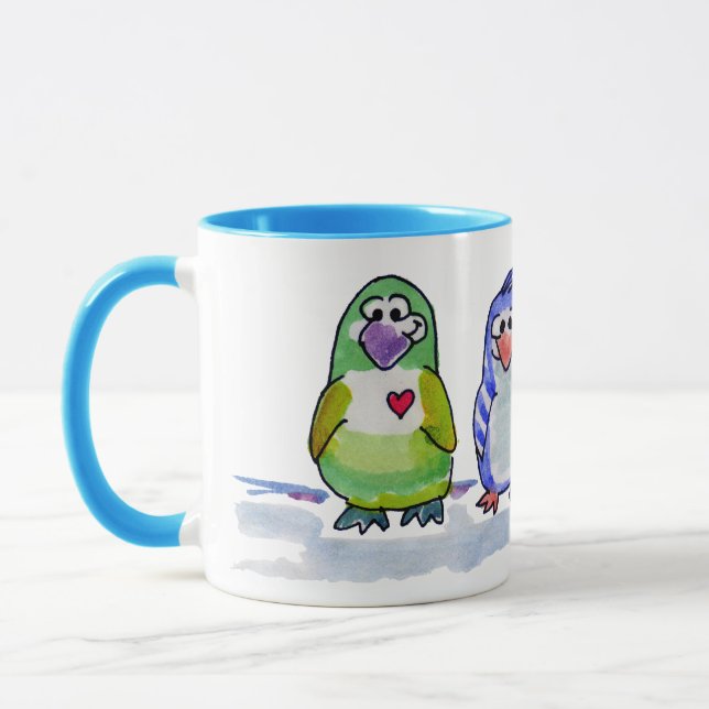 Be Cool Cartoon Penguins Ringer  Mug (Left)