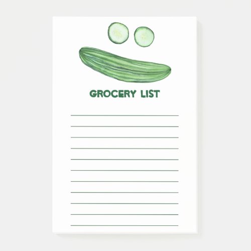 Be Cool Cucumber Notepad Grocery Shop List