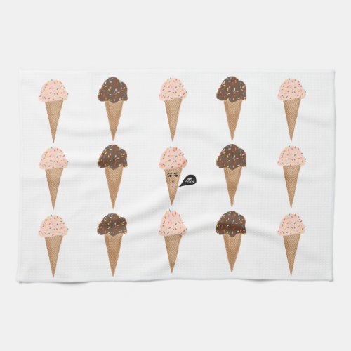 BE COOL Funny Talking Pink Ice Cream Kitchen Towel