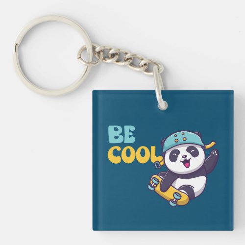 Be cool panda design keychain