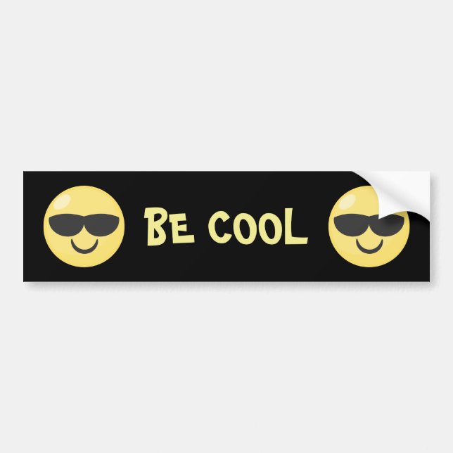 Be Cool Sunglasses Emoji Bumper Sticker (Front)