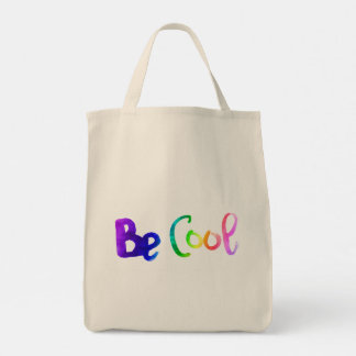 Be cool watercolor motivation lettering drawing tote bag