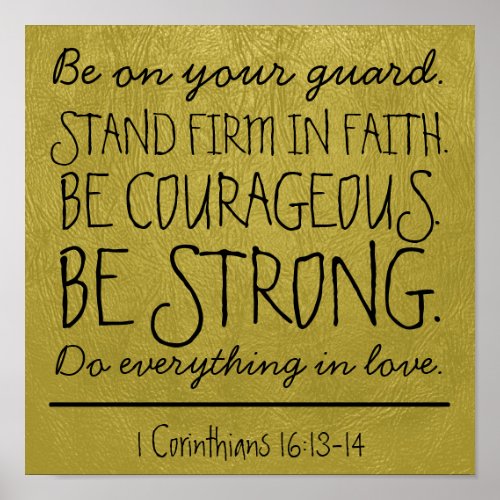 Be courageous and strong bible verse Poster
