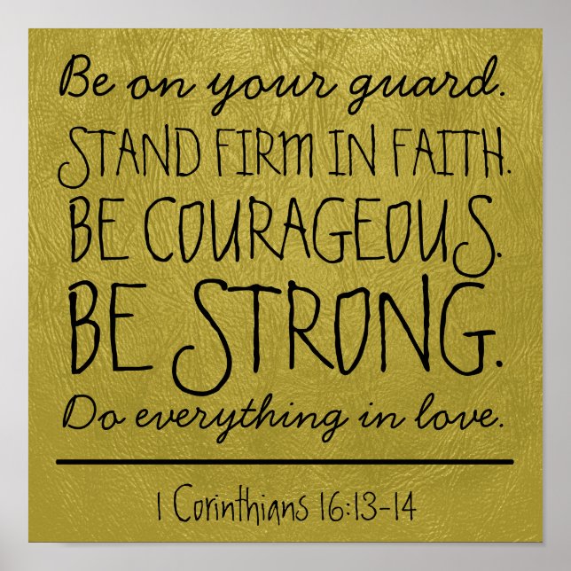 Be courageous and strong bible verse Poster (Front)