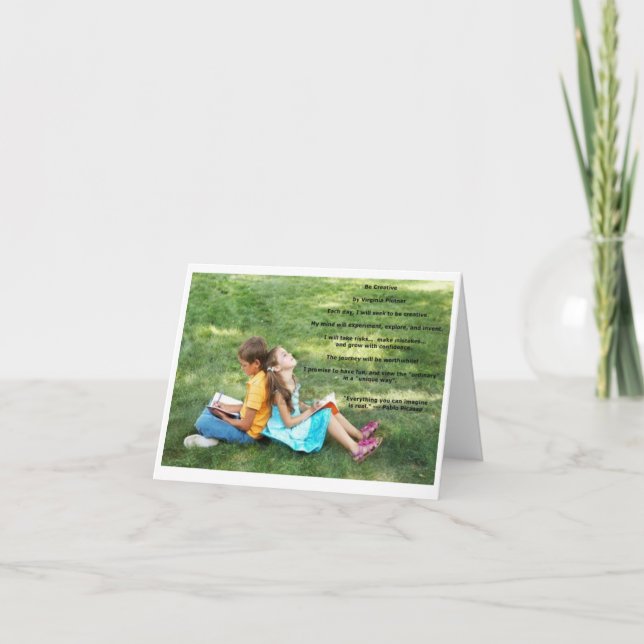 "Be Creative" affirmation note card (blank) (Front)