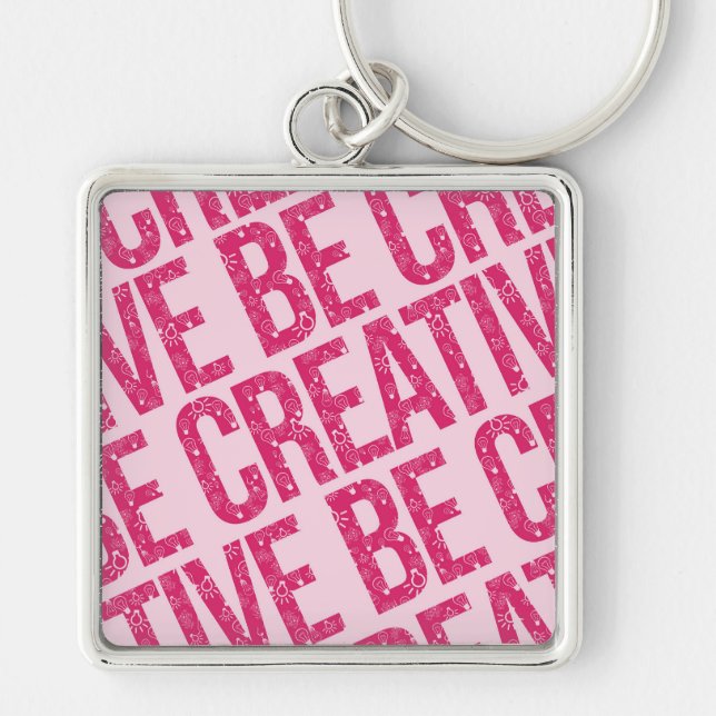 Be Creative Pattern Word Art Examples Pattern Art Keychain (Front)