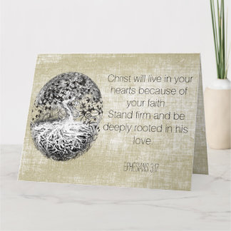Be Deeply Rooted in His Love Christian Thank you Card