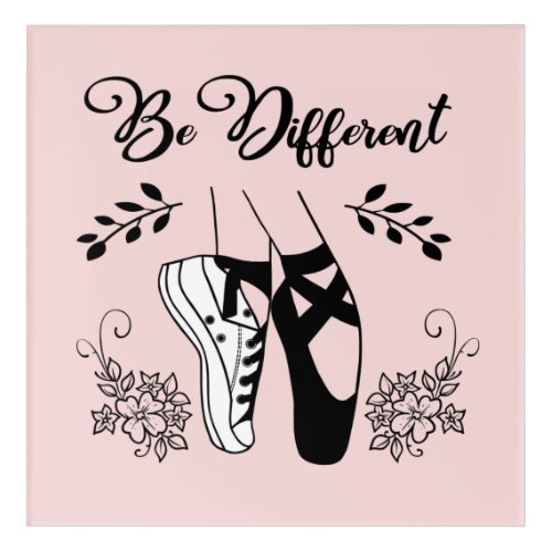 Be Different Ballet Shoes Black and White Acrylic Print